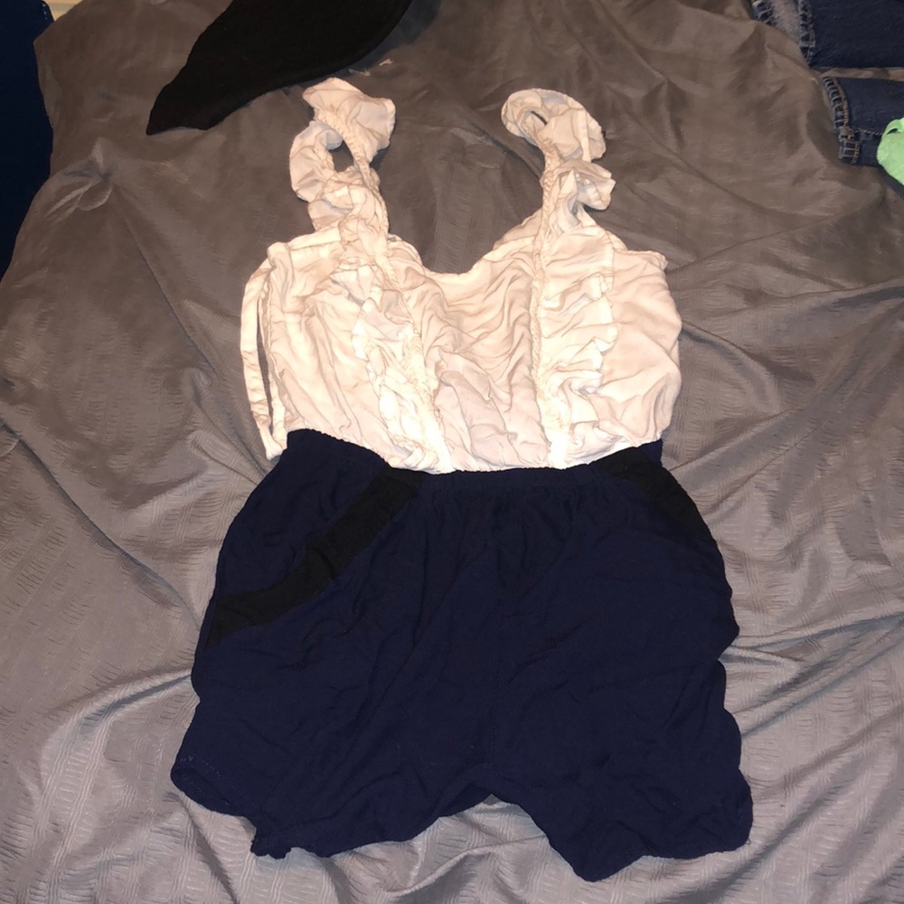 Blue and white jumpsuit. Size xs